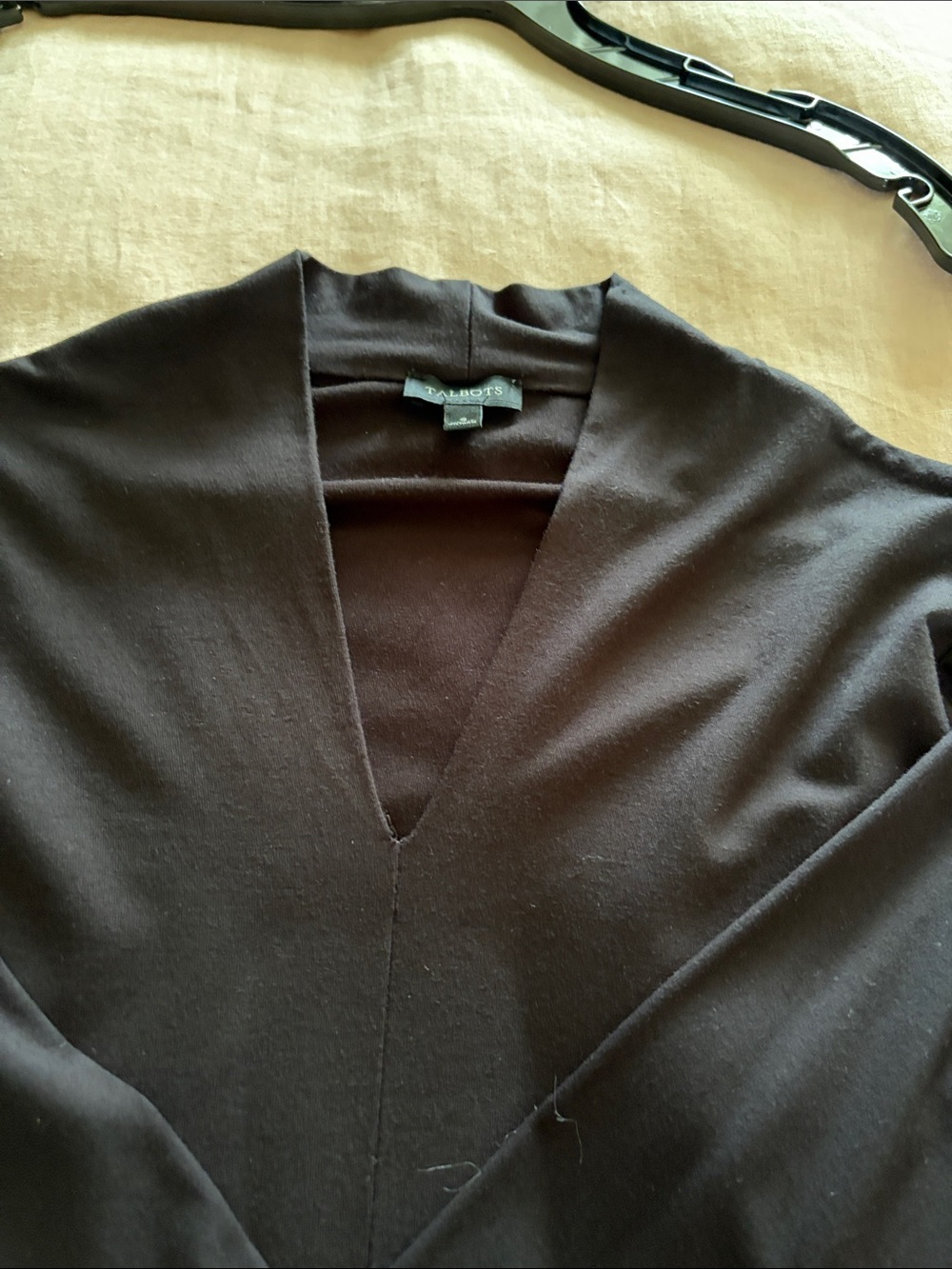 Talbots Black  V-Neck Long Sleeved Top. Stretchy fit.